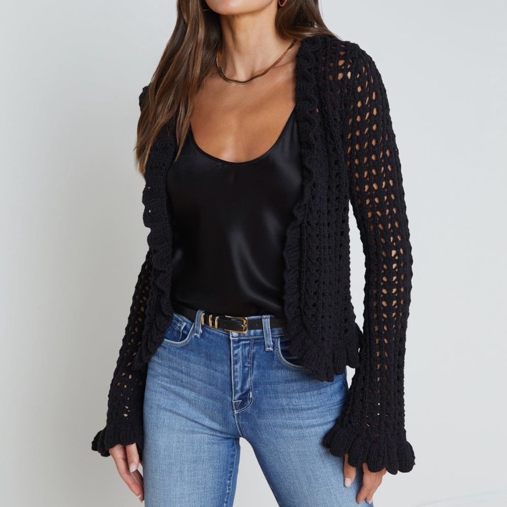 L'AGENCE Solaris Crocheted Cardigan